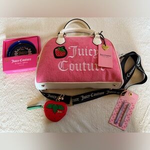 Beautiful JUICY COUTURE SWEET AND JUICY SATCHEL PINK LEMONADE W GIFTS STRAWBERRY